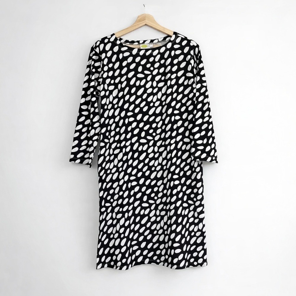 See Design Black White Cheetah NWT 100% Cotton Sheath Dress Small